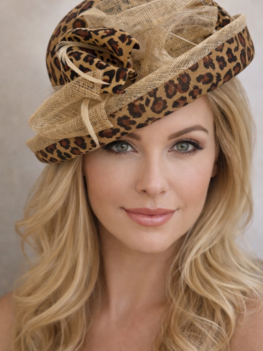 Leopard Print Fashion Hat in Tan and Brown